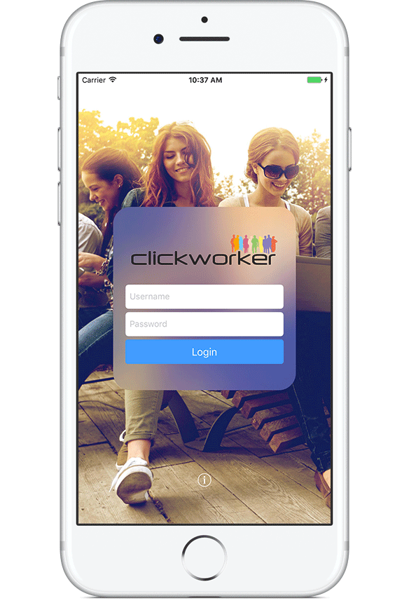 login using the Clickworker Account